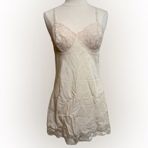 Vintage lace nylon slip dress